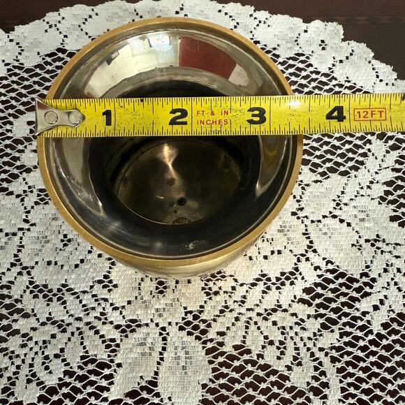 Vintage Brass Water Pot Vase India 5 InchTall 4 Inch Base Brass Home Decor - Picture 7 of 7